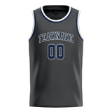 Custom Dark Grey & Blue Colors Design Sports Basketball Jersey