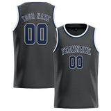 Custom Dark Grey & Blue Colors Design Sports Basketball Jersey