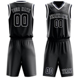 Custom Dark Grey Blue Basketball Set
