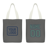 Custom Dark Grey Blue Green Canvas Tote Bag