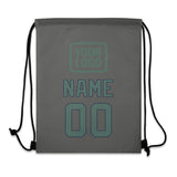 Custom Dark Grey Blue Green Drawstring Bag