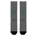 Custom Dark Grey Blue Green Knee-High Sock