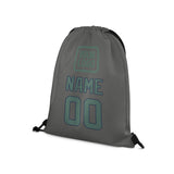Custom Dark Grey Blue Green Drawstring Bag