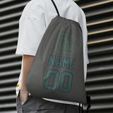 Custom Dark Grey Blue Green Drawstring Bag