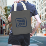 Custom Dark Grey Blue Green Canvas Tote Bag