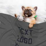 Custom Dark Grey Navy Pet Blanket
