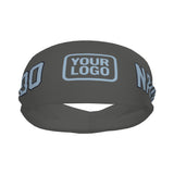 Custom Dark Grey Light Blue Sports headband