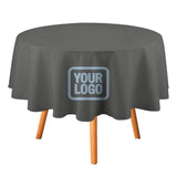 Custom Dark Grey Light Blue Round Table Cloth