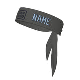 Custom Dark Grey Light Blue Headband