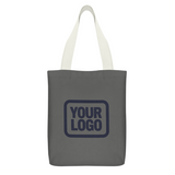 Custom Dark Grey Light Blue Canvas Tote Bag