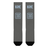 Custom Dark Grey Light Blue Knee-High Sock