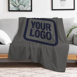Custom Dark Grey Navy Blanket