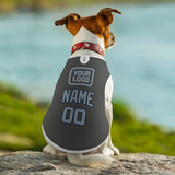 Custom Dark Grey Light Blue Pet Vest