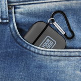 Custom Dark Grey Light Blue AirPods Case