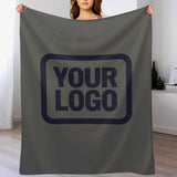 Custom Dark Grey Navy Blanket