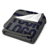 Custom Dark Grey Navy Blanket