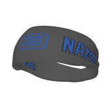 Custom Dark Grey Sky Blue Sports headband