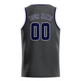 Custom Dark Grey & Navy Colors Design Sports Basketball Jersey