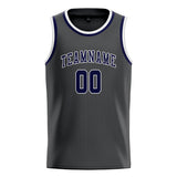 Custom Dark Grey & Navy Colors Design Sports Basketball Jersey