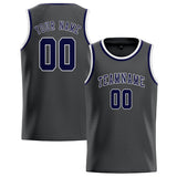 Custom Dark Grey & Navy Colors Design Sports Basketball Jersey