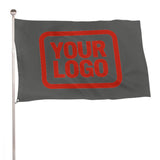 Custom Dark Grey Orange Red Flag