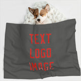 Custom Dark Grey Orange Red Pet Blanket