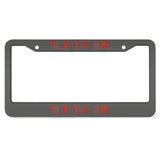 Custom Dark Grey Orange Red License Plate Frame
