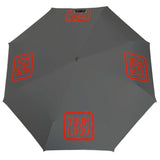 Custom Dark Grey Orange Red Automatic Umbrella