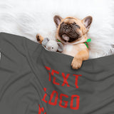 Custom Dark Grey Orange Red Pet Blanket