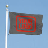 Custom Dark Grey Orange Red Flag