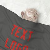 Custom Dark Grey Orange Red Pet Blanket