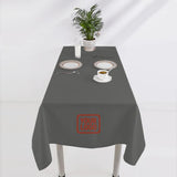 Custom Dark Grey Orange Red Square Table Cloth