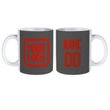 Custom Dark Grey Coral Red Mug
