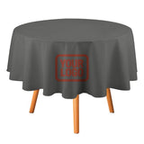 Custom Dark Grey Coral Red Round Table Cloth