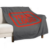 Custom Dark Grey Orange Red Blanket