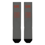 Custom Dark Grey Coral Red Knee-High Sock