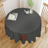 Custom Dark Grey Coral Red Round Table Cloth