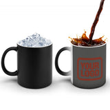 Custom Dark Grey Coral Red Magic Mug