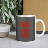 Custom Dark Grey Coral Red Mug