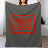 Custom Dark Grey Orange Red Blanket