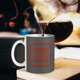 Custom Dark Grey Coral Red Mug