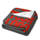 Custom Dark Grey Orange Red Blanket