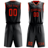 Custom Dark Grey Orange Red Basketball Set