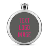 Custom Dark Grey Pink Hip Flask