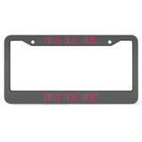 Custom Dark Grey Pink License Plate Frame