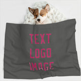 Custom Dark Grey Pink Pet Blanket