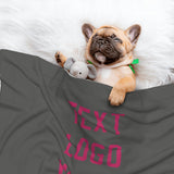 Custom Dark Grey Pink Pet Blanket