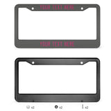 Custom Dark Grey Pink License Plate Frame