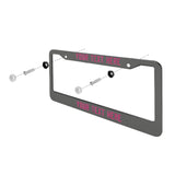 Custom Dark Grey Pink License Plate Frame