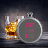 Custom Dark Grey Pink Hip Flask